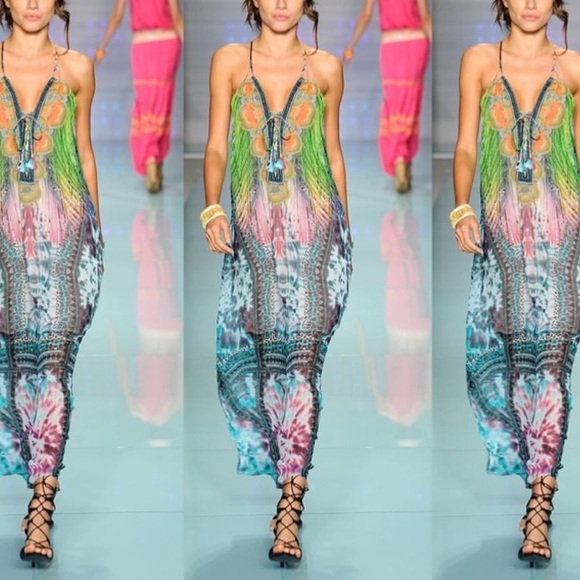 Hale Bob Dresses & Skirts - Hale Bob lace up boho halter maxi dress